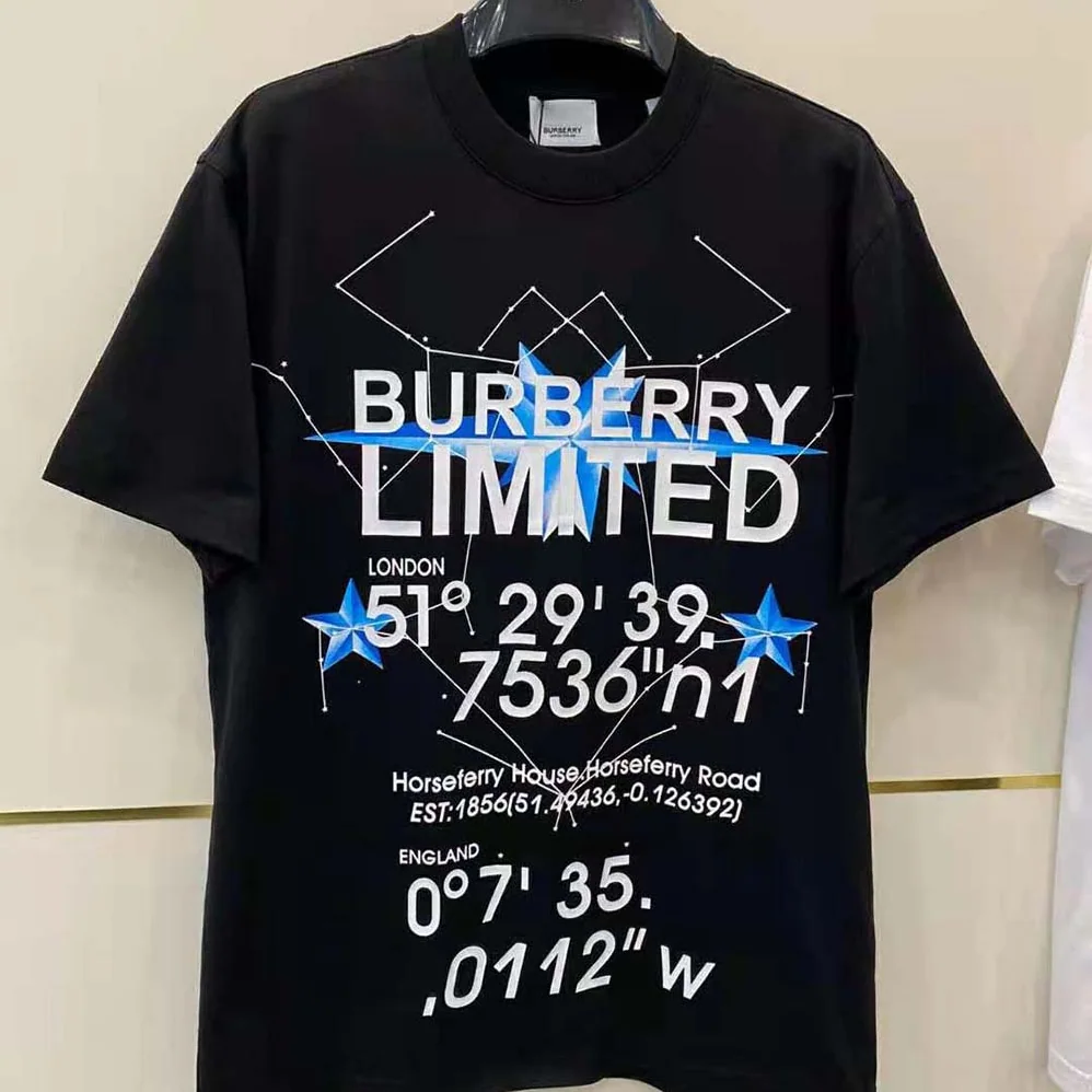 Burberry Constellations Print Oversized T-shirt for Women in Black