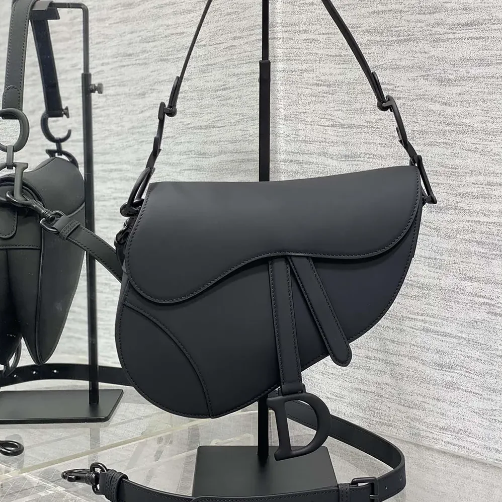 Dior Saddle Bag with Strap Black Ultramatte Calfskin for Women Dior Saddle Bag with Strap Black Ultramatte Calfskin for Women