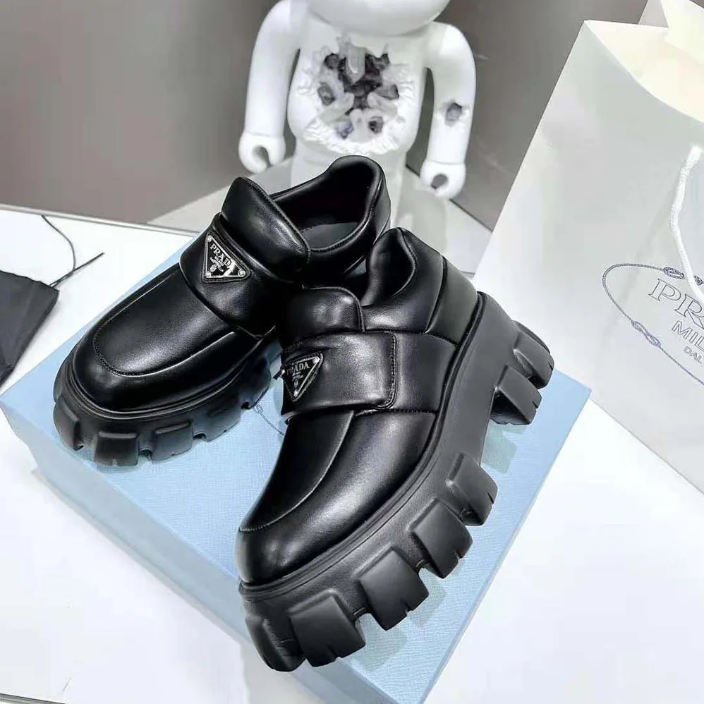 Prada Soft Padded Nappa Leather Loafers for Women in Black Prada Soft Padded Nappa Leather Loafers for Women in Black