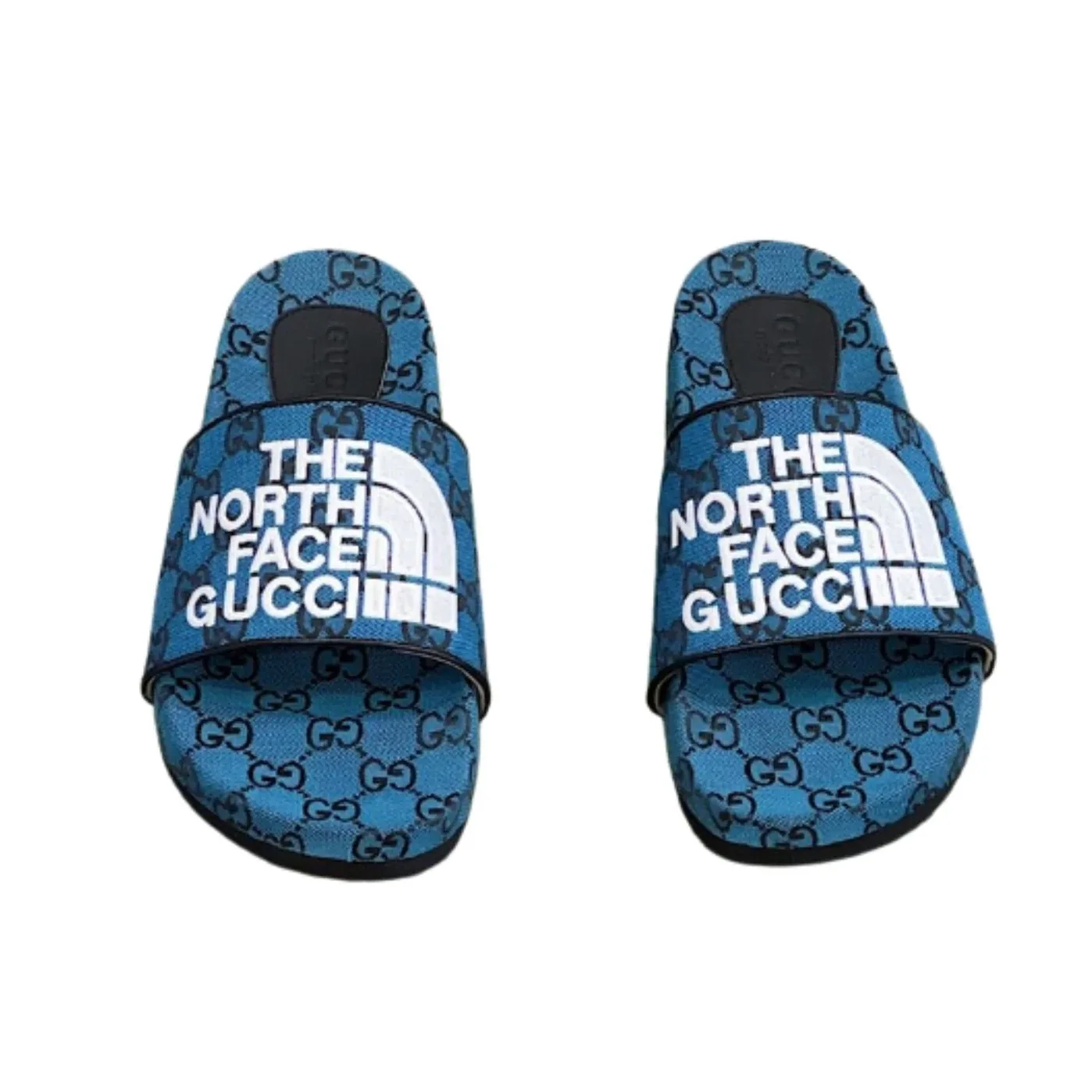 Gucci GG Canvas Slide Sandal Blue Gucci GG Canvas Slide Sandal Blue