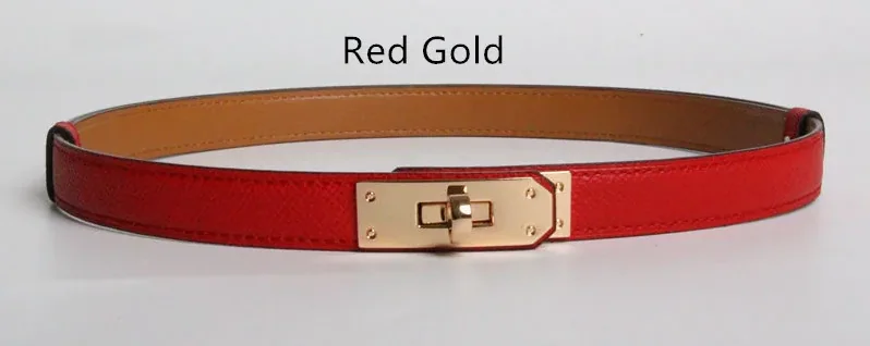 High Quality Real Leather 1.8cm Width Belts Golden for Women's