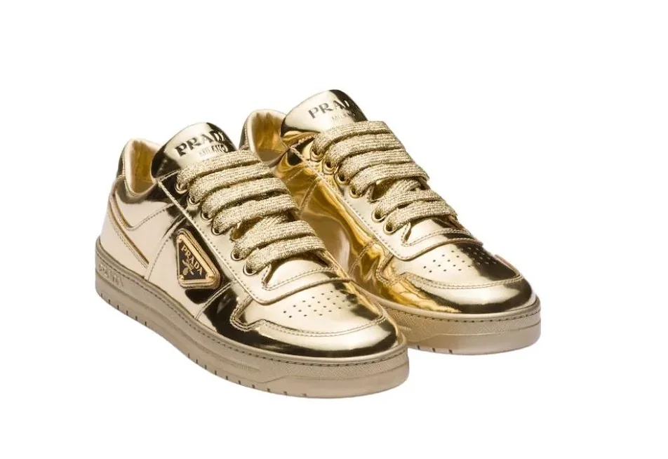 Prada Downtown Metallic Sneakers Gold Tone / 1E792M_3AU1_F0522_F_030