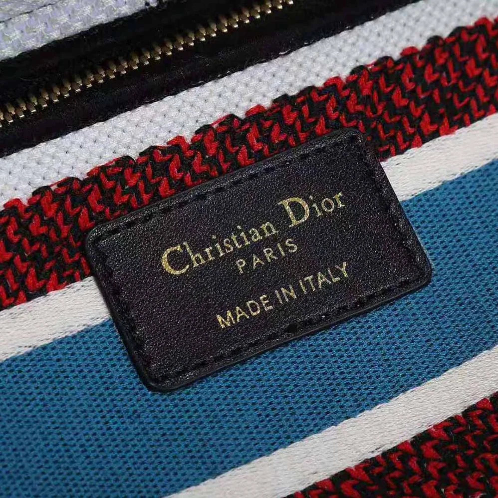 Dior Medium Lady D-lite Bag Latte Multicolor Dior Constellation Embroidery for Women in White