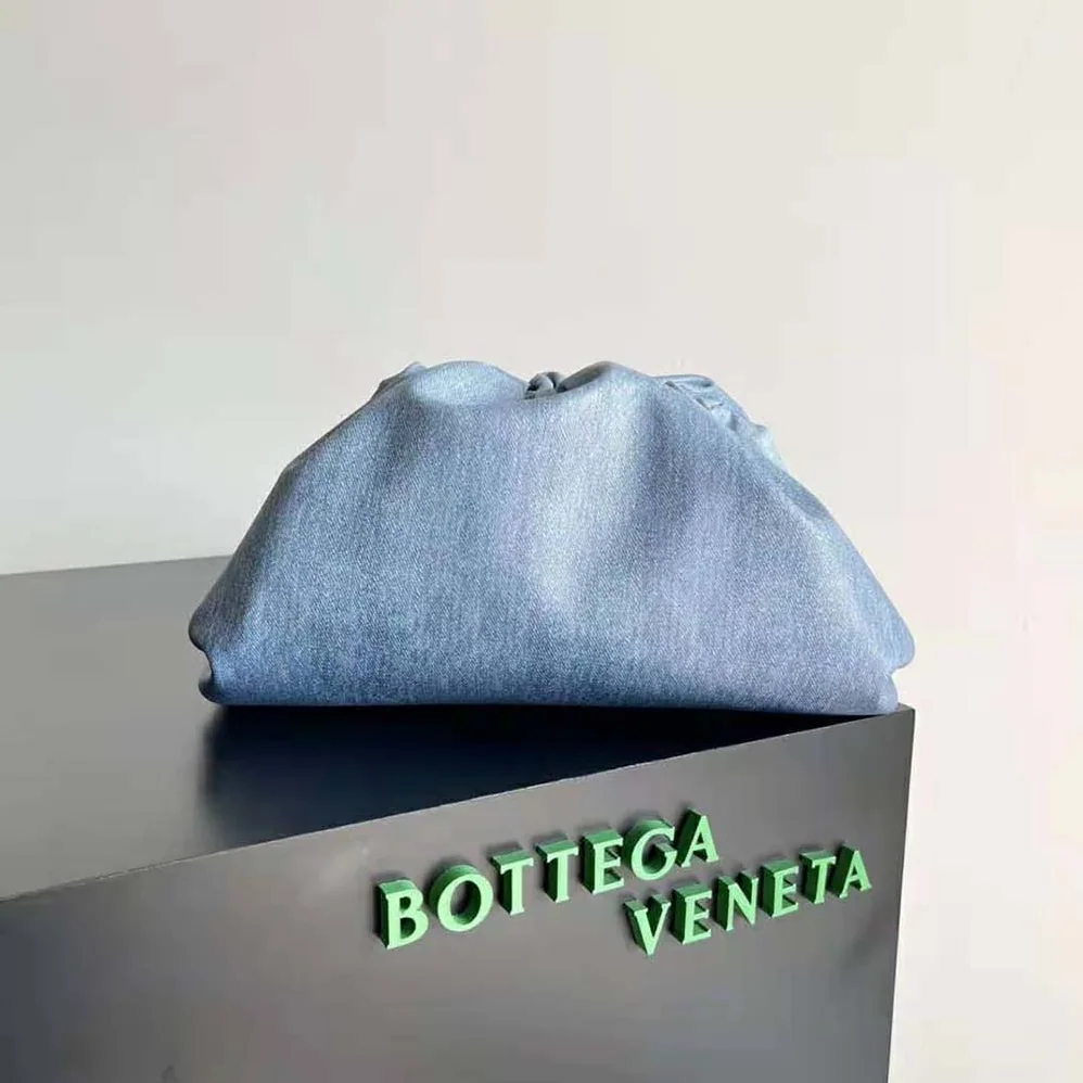 Bottega Veneta Teen Pouch Intrecciato Denim Effect Leather Clutch for Women Bottega Veneta Teen Pouch Intrecciato Denim Effect Leather Clutch for Women