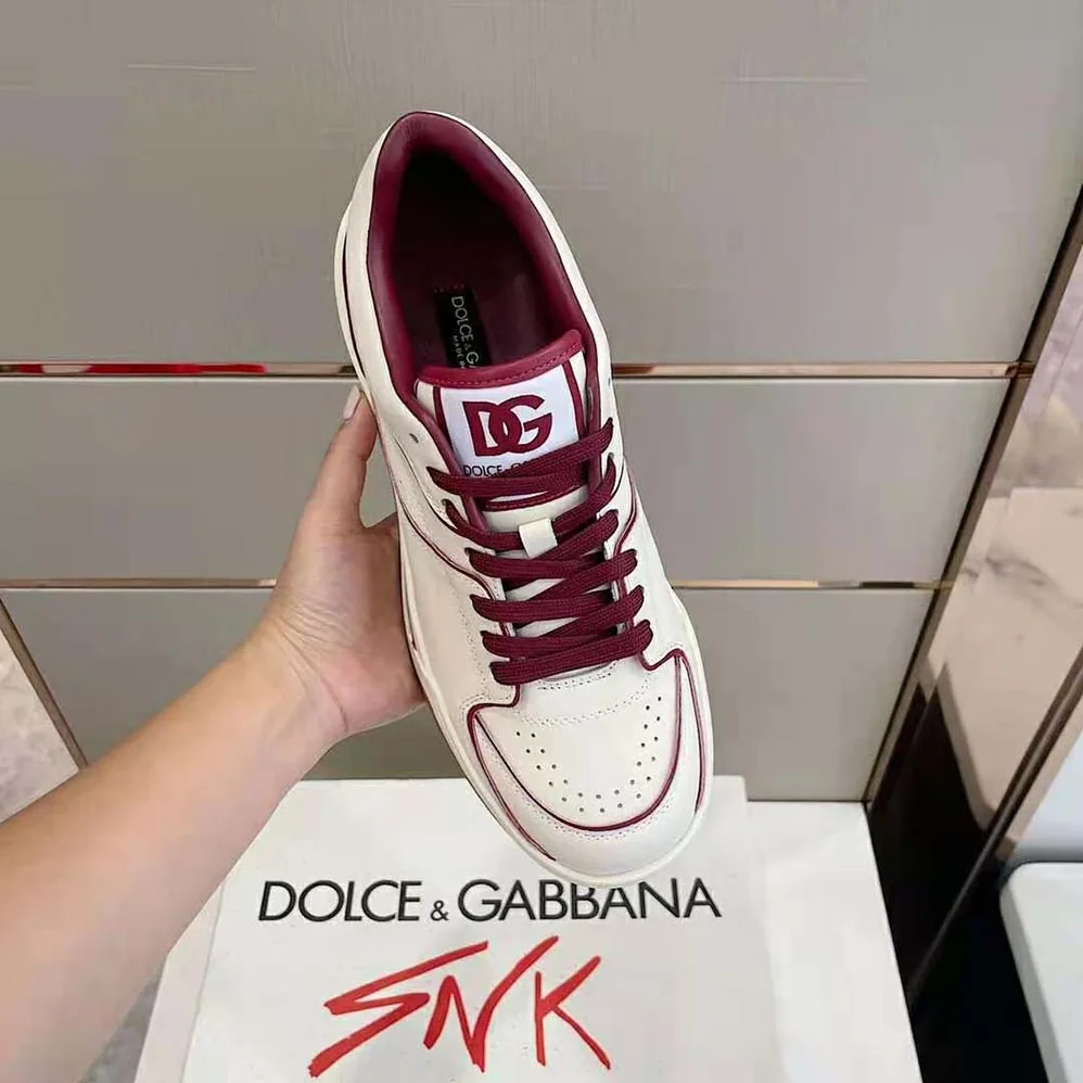 Dolce Gabbana D&G Calfskin Nappa New Roma Sneakers for Unisex in Red Dolce Gabbana D&G Calfskin Nappa New Roma Sneakers for Unisex in Red