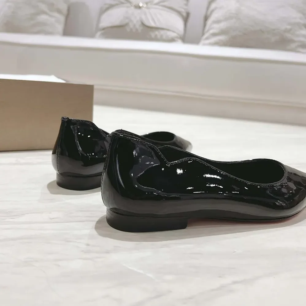 Christian Louboutin Hot Chickita Ballerinas Patent Calf Leather for Women in Black Christian Louboutin Hot Chickita Ballerinas Patent Calf Leather for Women in Black