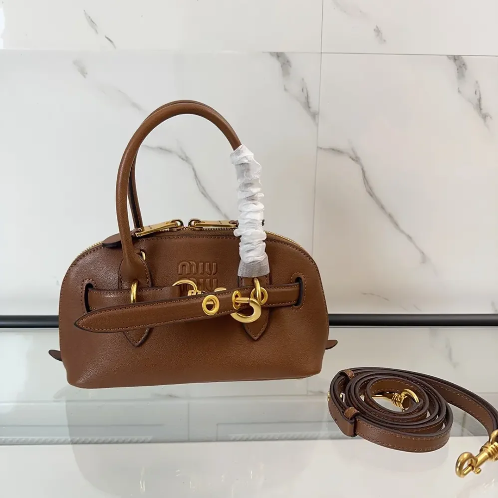Miu Miu Aventure Nappa Leather Top-handle Bag for Women in Brown Miu Miu Aventure Nappa Leather Top-handle Bag for Women in Brown