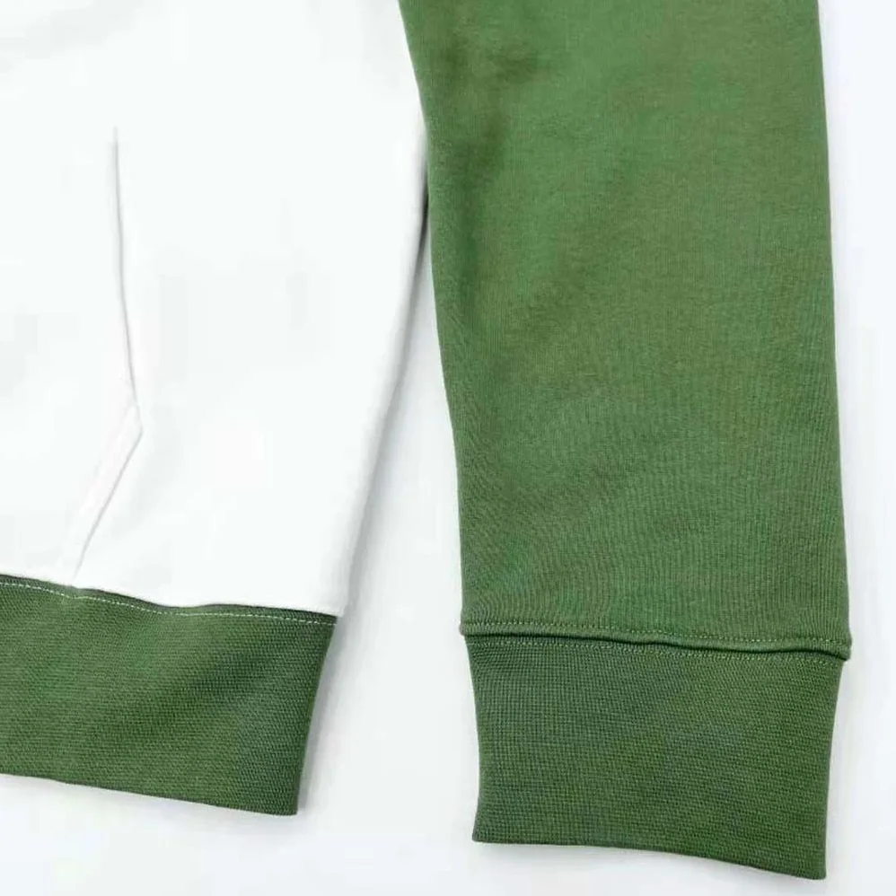 Dior Tears Oversized Hooded Sweatshirt White and Green Cotton Fleece for Men