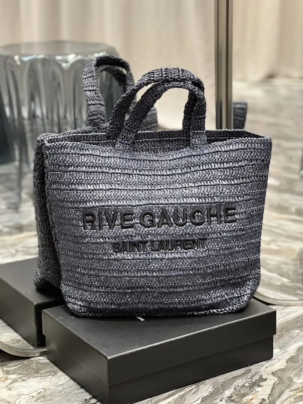 Saint Laurent Rive Gauche Supple Tote Bag Grey Saint Laurent Rive Gauche Supple Tote Bag Grey