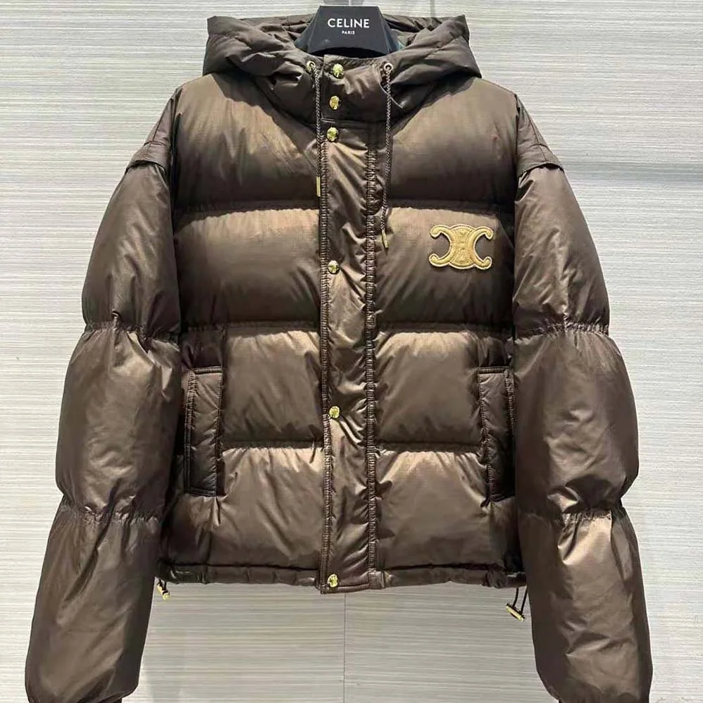 Celine Triomphe Cropped Down Jacket in Lightweight Nylon for Men Celine Triomphe Cropped Down Jacket in Lightweight Nylon for Men