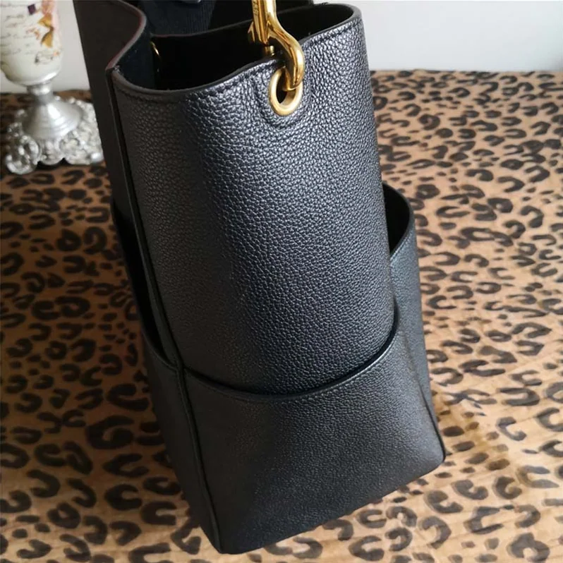 Celine Sangle Bucket Bag in Soft Grained Calfskin for Women in Black Celine Sangle Bucket Bag in Soft Grained Calfskin for Women in Black
