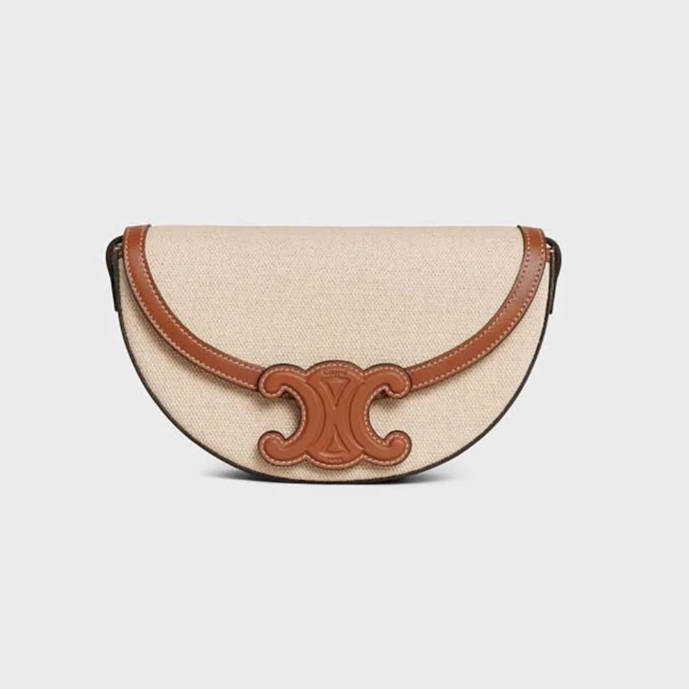 Celine Besace Cuir Triomphe in Triomphe Tanvas and Talfskin for Women in Beige Celine Besace Cuir Triomphe in Triomphe Tanvas and Talfskin for Women in Beige