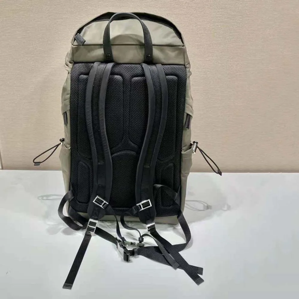 Prada Re-Nylon and Saffiano Leather Backpack for Men in Silver Prada Re-Nylon and Saffiano Leather Backpack for Men in Silver