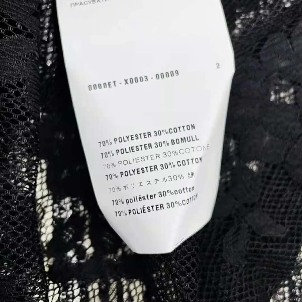 Miu Miu Lace Shirt with Knit Logo Label for Women in Black Miu Miu Lace Shirt with Knit Logo Label for Women in Black