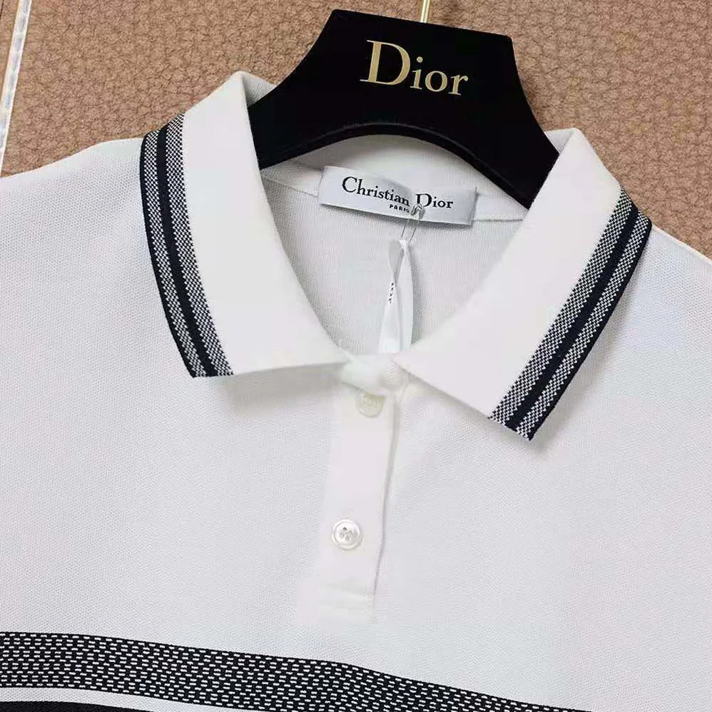 Dior Dioriviera Polo Shirt Dress White and Navy Blue Cotton Jersey for Women