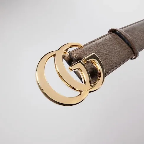 Gucci Marmont Wide Belt Dark Taupe