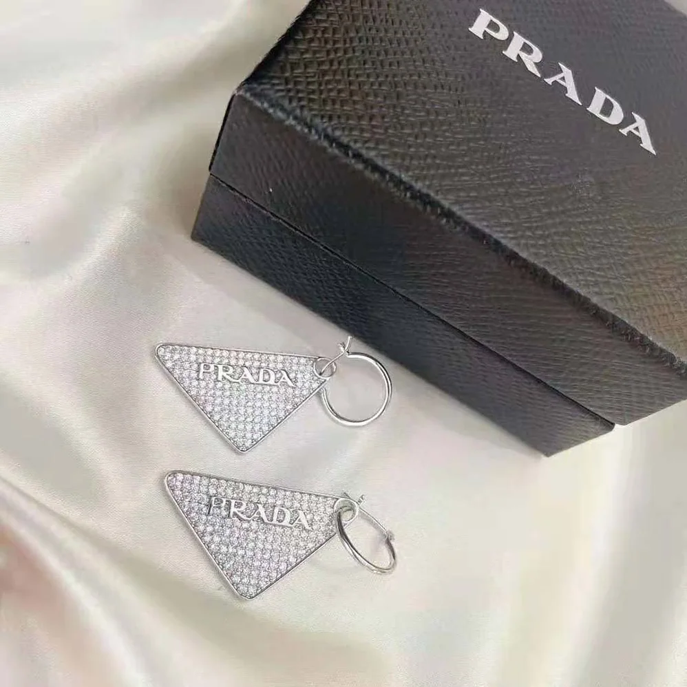 Prada Crystal Logo Jewels Left Earring for Women Prada Crystal Logo Jewels Left Earring for Women
