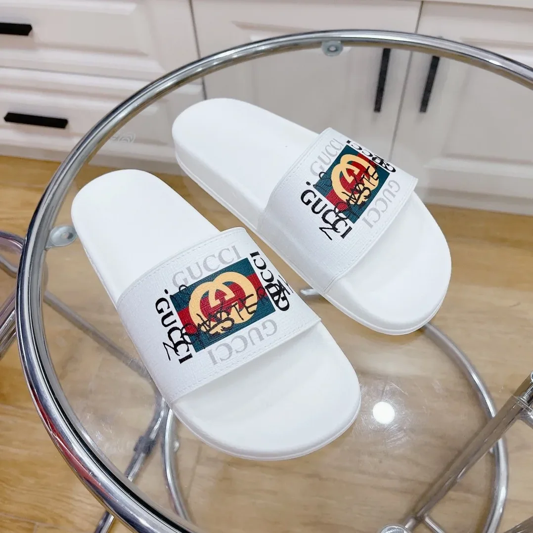 Gucci Slide Sandal With GG Web White for Men Gucci Slide Sandal With GG Web White for Men