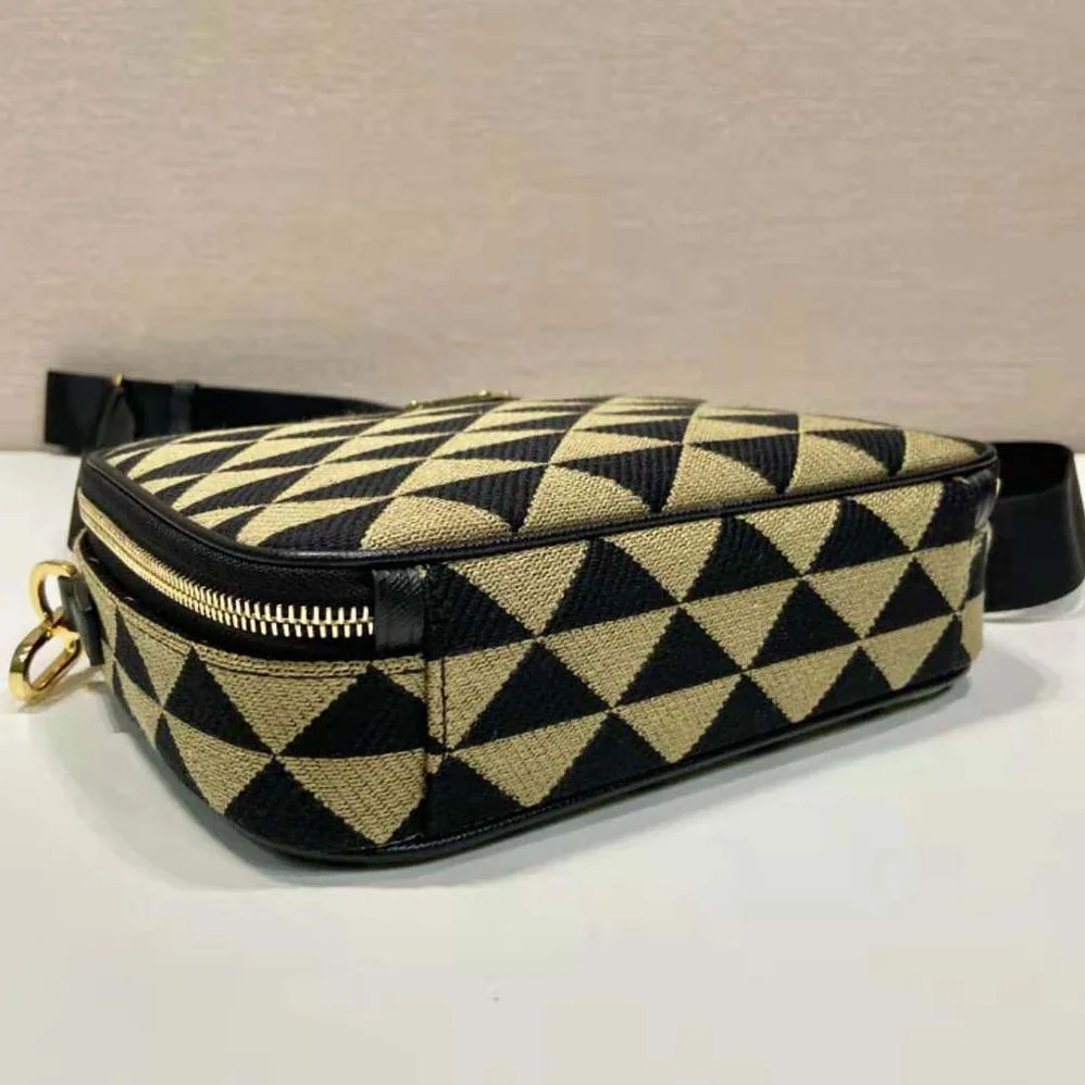 Prada Symbole Embroidered Fabric Bag for Women