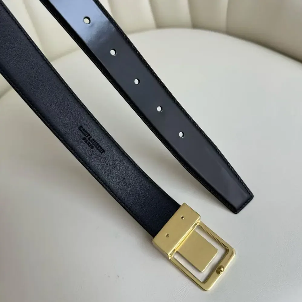 Saint Laurent YSL La 66 Buckle Belt in Lacquered Leather for Women in Black Saint Laurent YSL La 66 Buckle Belt in Lacquered Leather for Women in Black