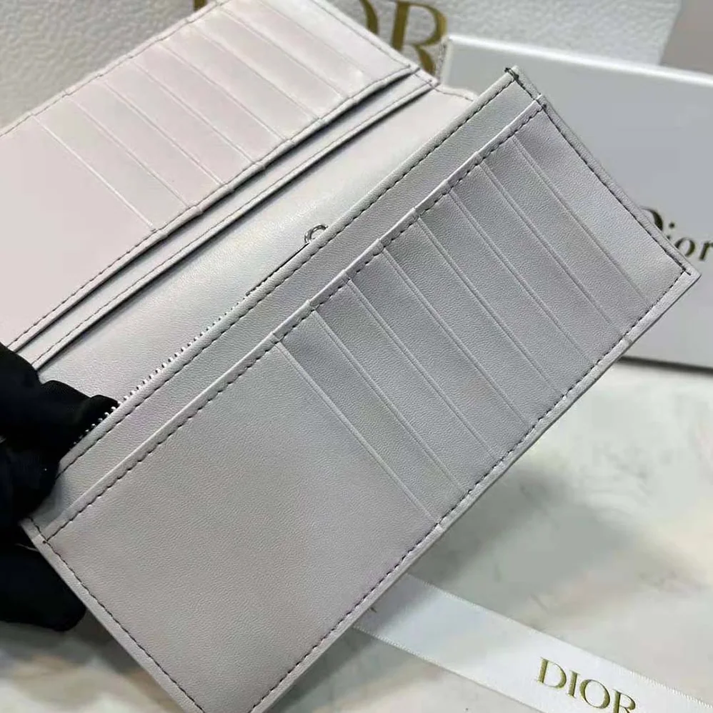 Dior Vertical Long Wallet Gray Dior Oblique Galaxy Leather for Men Dior Vertical Long Wallet Gray Dior Oblique Galaxy Leather for Men