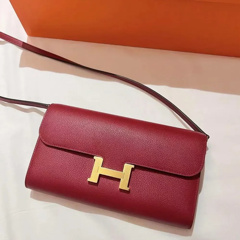 Hermes Constance Long To Go in Epsom Leather for Women in Red Hermes Constance Long To Go in Epsom Leather for Women in Red