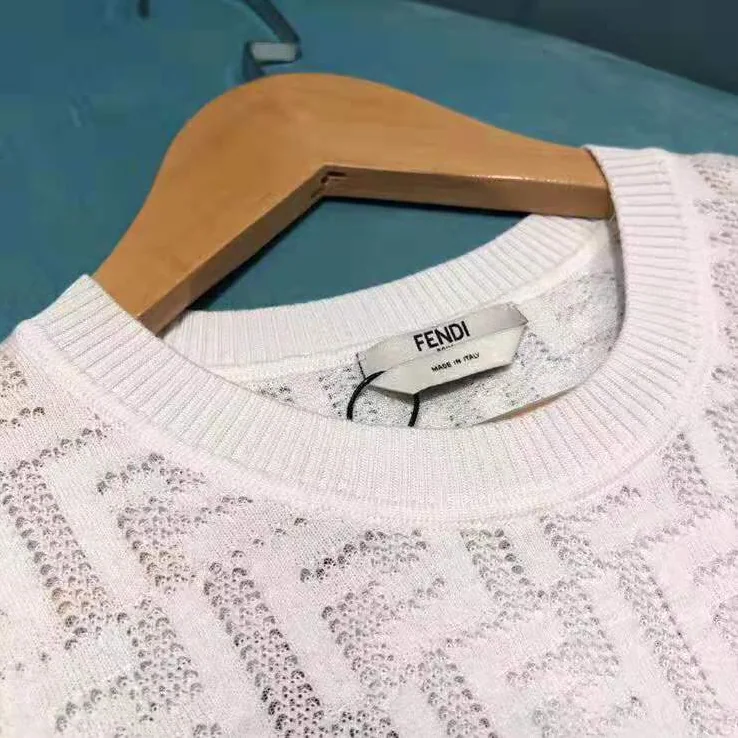 Fendi JUMPER White Cotton Jumper for Women Fendi JUMPER White Cotton Jumper for Women