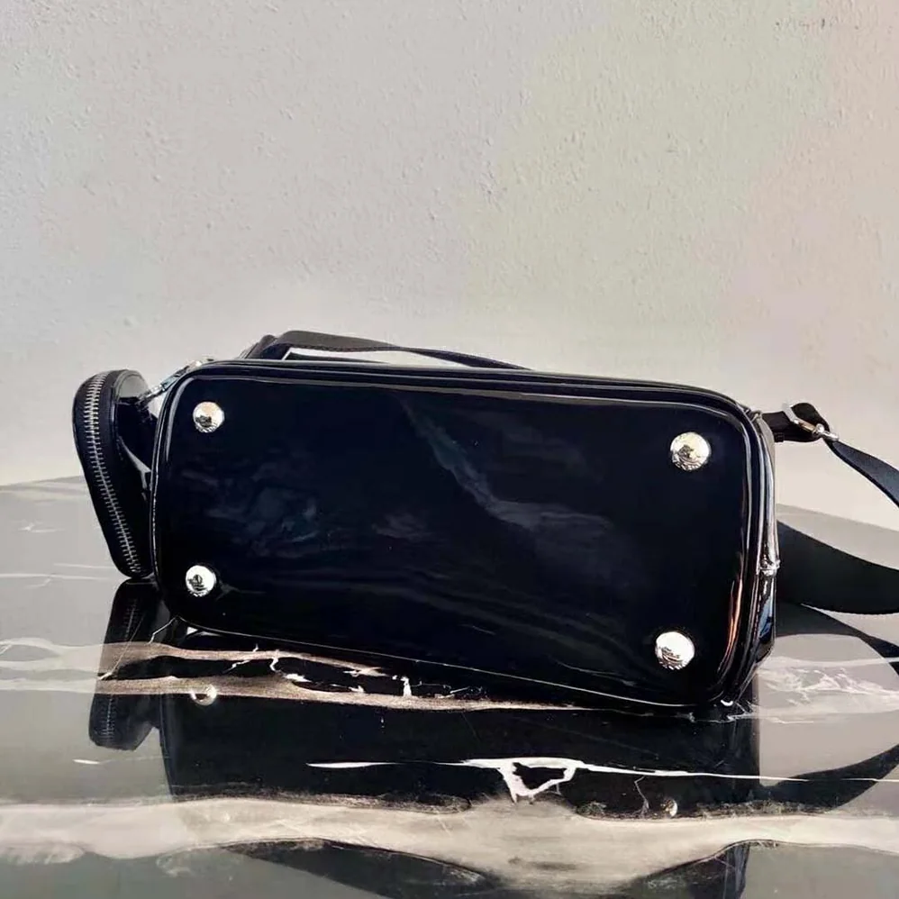 Prada Galleria Brushed Leather Small Bag for Women in Black Prada Galleria Brushed Leather Small Bag for Women in Black