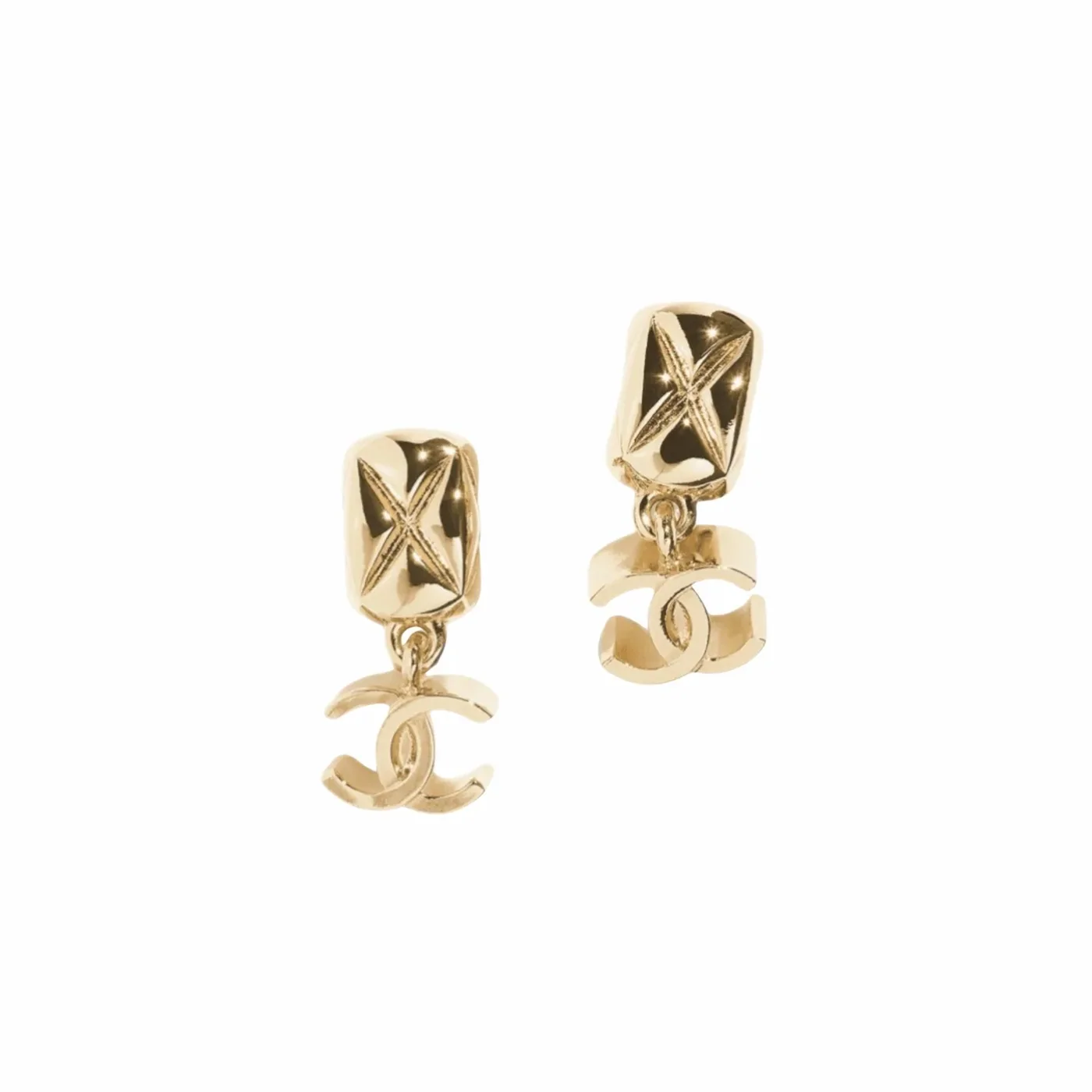 Chanel Pendant Earrings Gold Hardware
