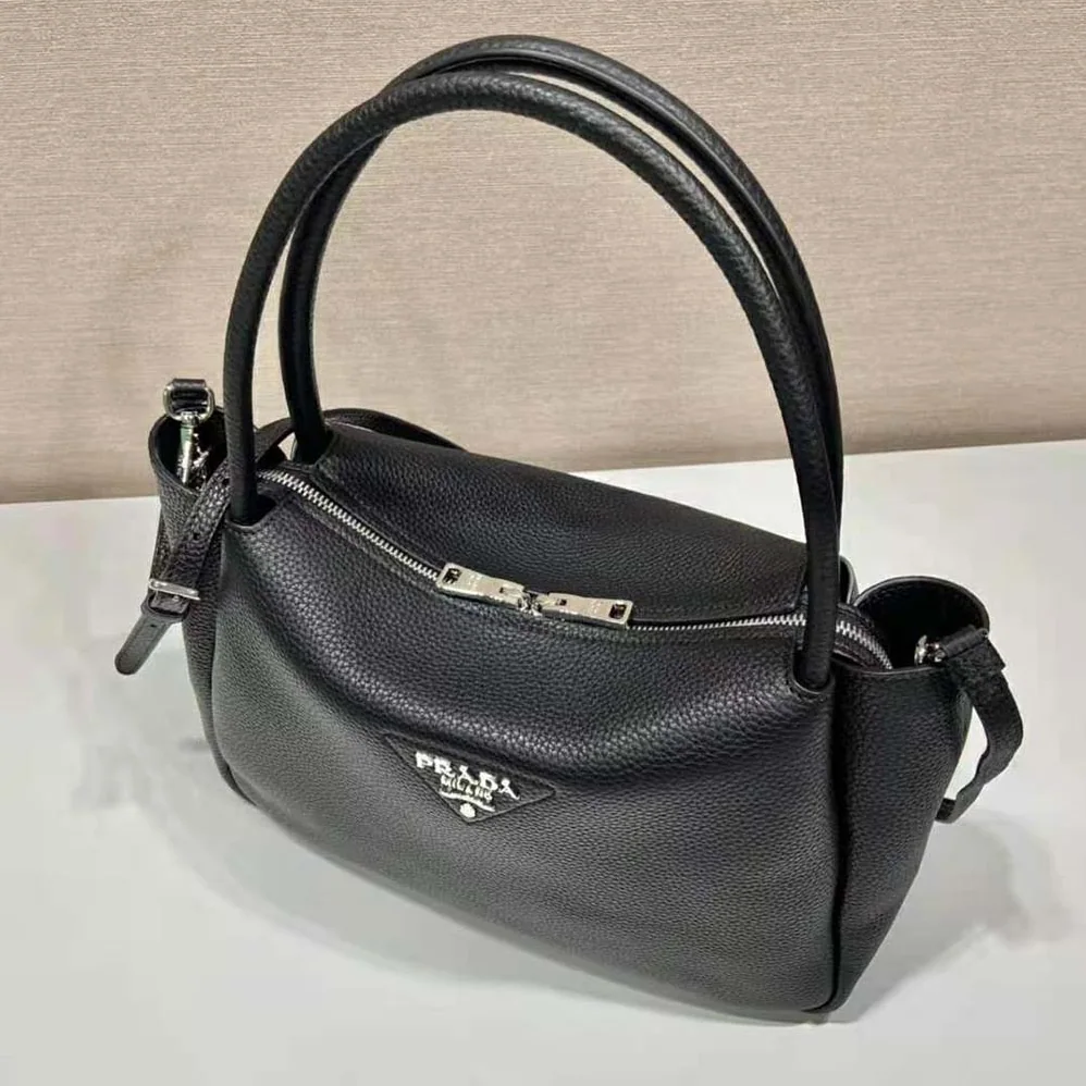 Prada Large Leather Handbag for Women in Black Prada Large Leather Handbag for Women in Black