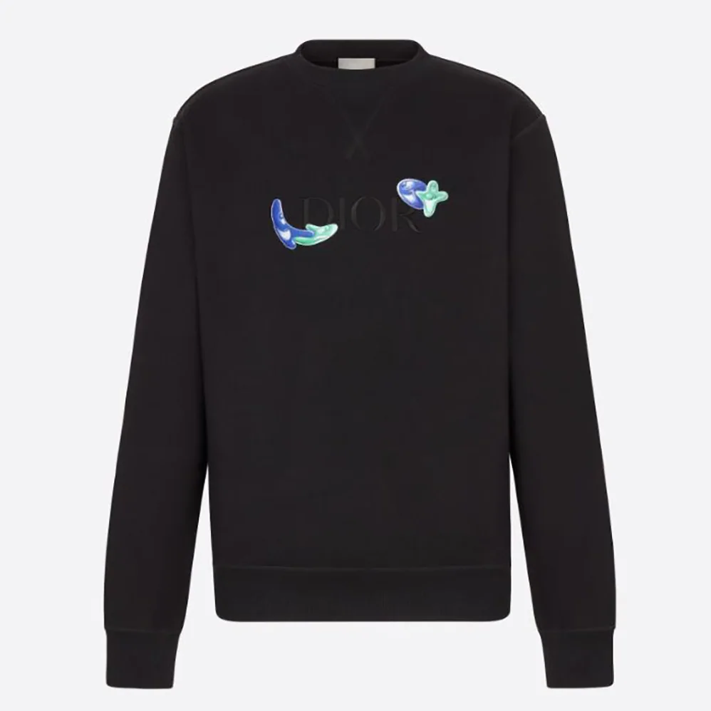 Dior Oversized Dior and Kenny Scharf Sweatshirt Black Cotton Fleece for Women