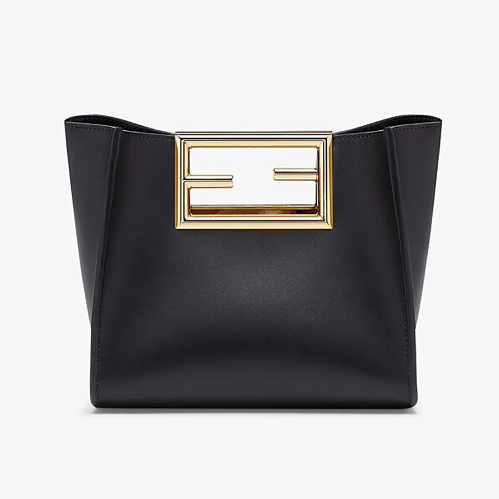Fendi Way Small Made of Camellia-Colored Leather Bag for Women in Black Fendi Way Small Made of Camellia-Colored Leather Bag for Women in Black