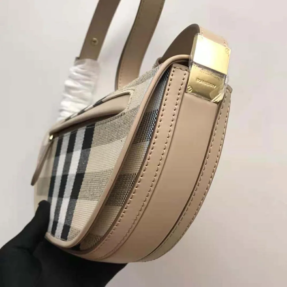 Burberry Small Check Canvas and Leather Olympia Bag for Women