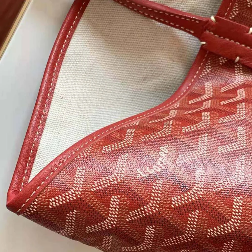 Goyard Saint Louis GM Bag in Goyardine Canvas & Chevroches Calfskin for Women in Red