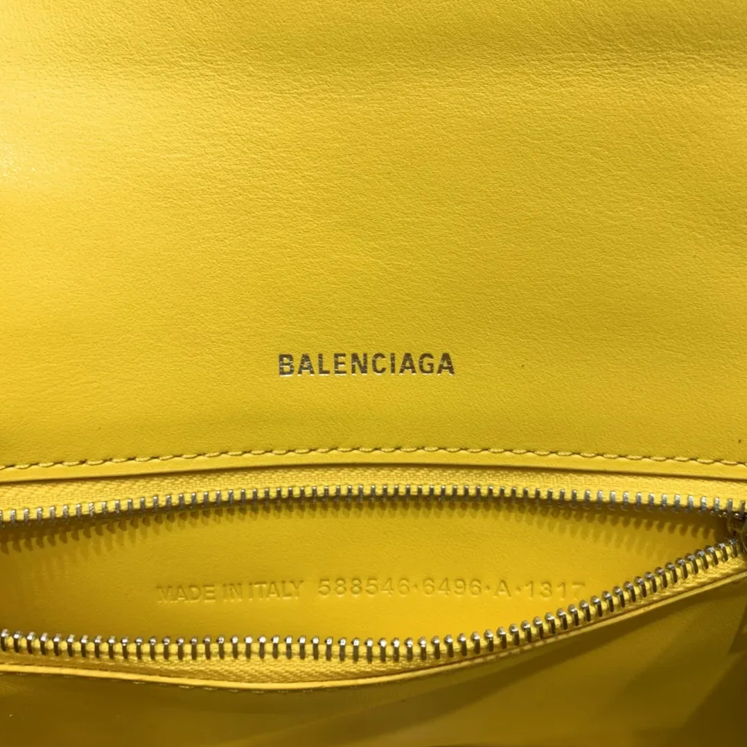 Balenciaga Hourglass Small Handbag In Yellow