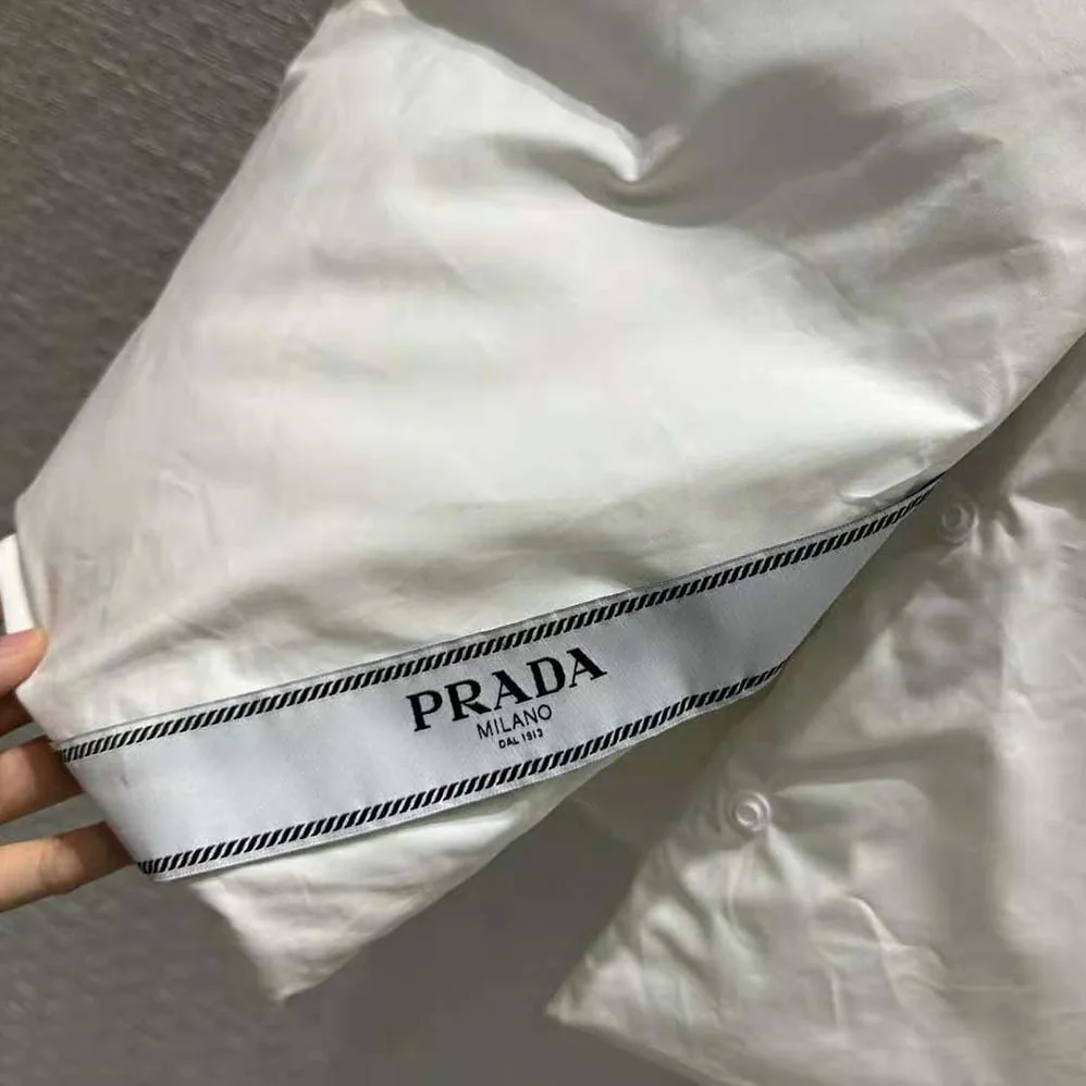 Prada Padded Cotton Pencil Skirt with Triangle Logo for Women