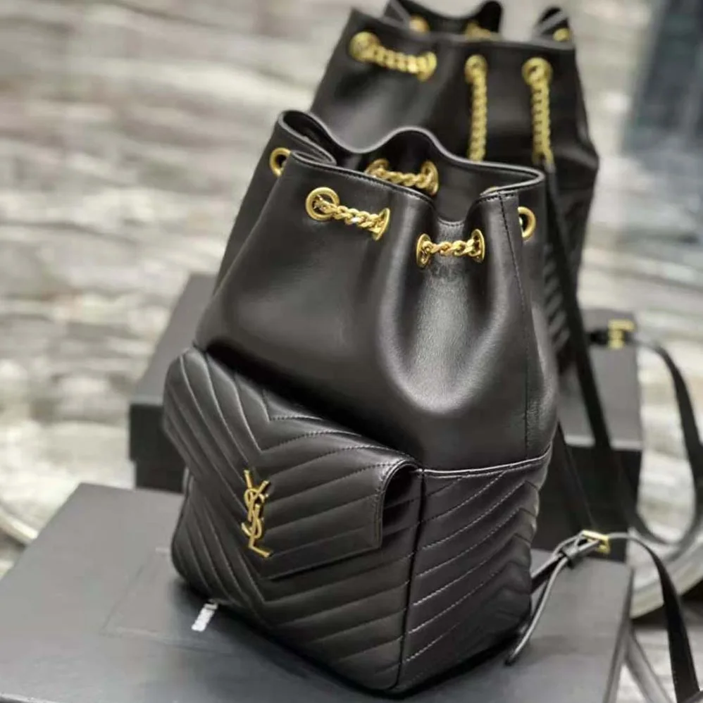 Saint Laurent YSL Joe Backpack in Lambskin for Women in Black Saint Laurent YSL Joe Backpack in Lambskin for Women in Black