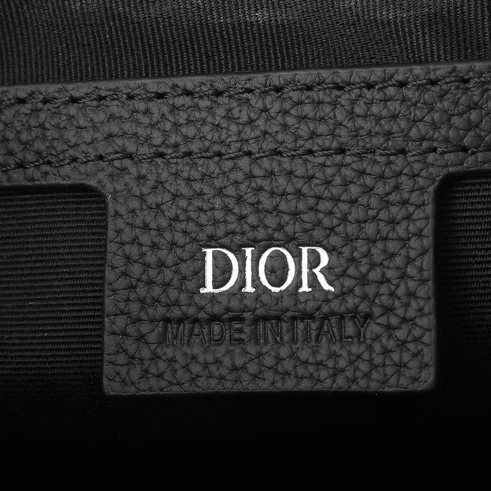 Dior Messenger Bag with Flap Black Dior Gravity Leather and Black Grained Calfskin for Men