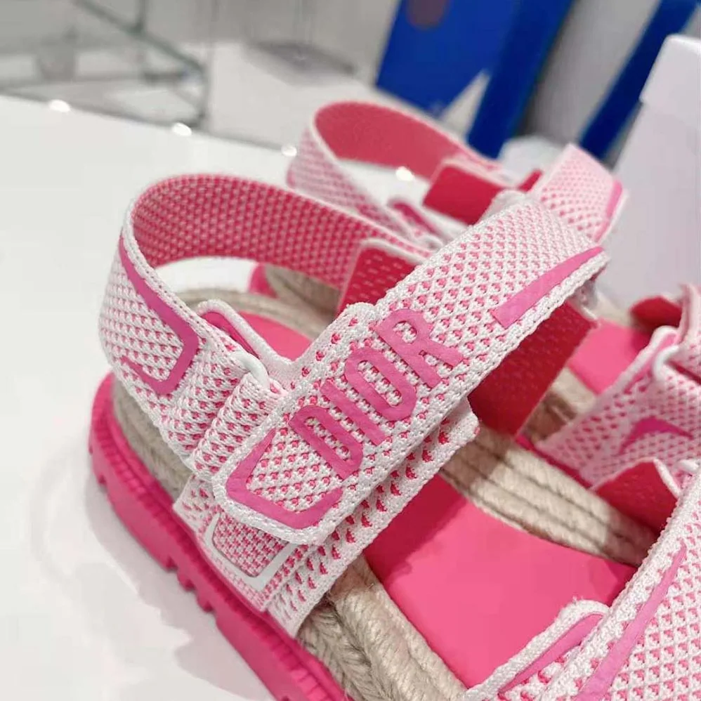Dior Dioract Sandal White and Bright Pink Technical Mesh and Rubber for Women