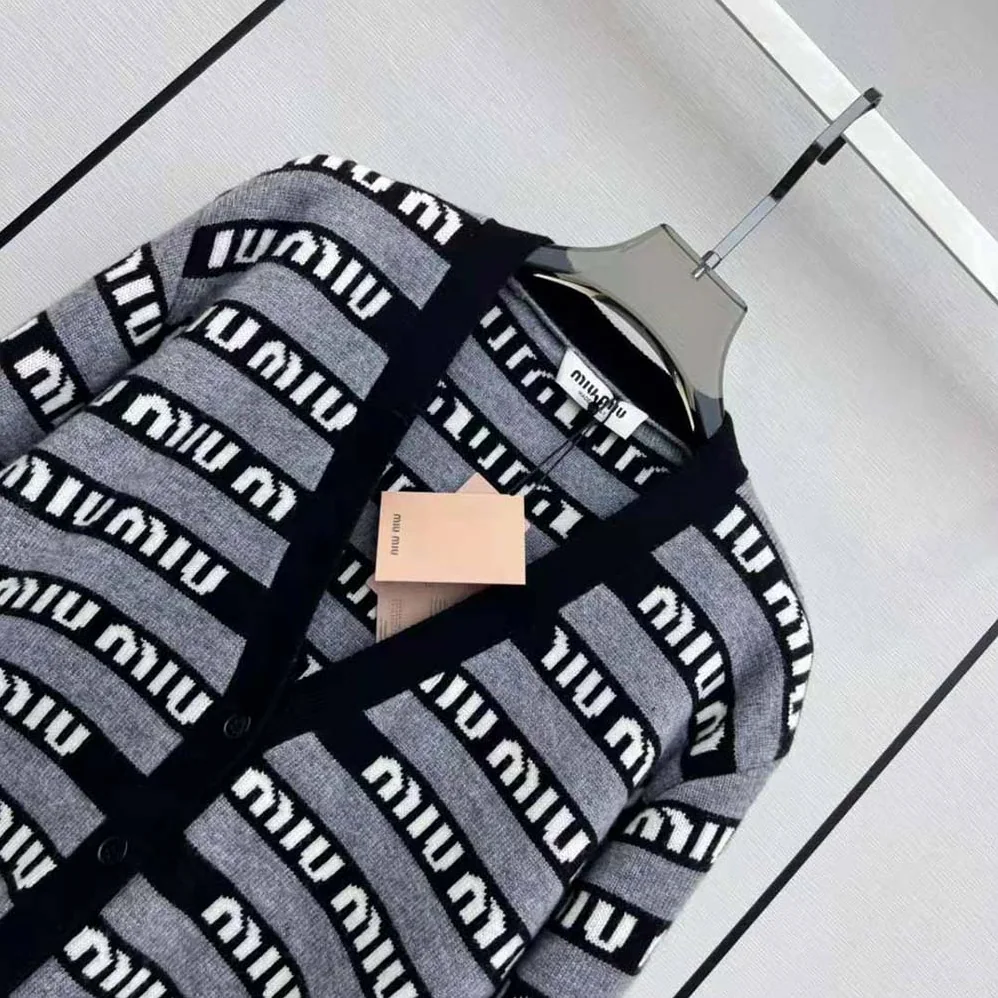 Miu Miu Wool Cardigan for Women in Black