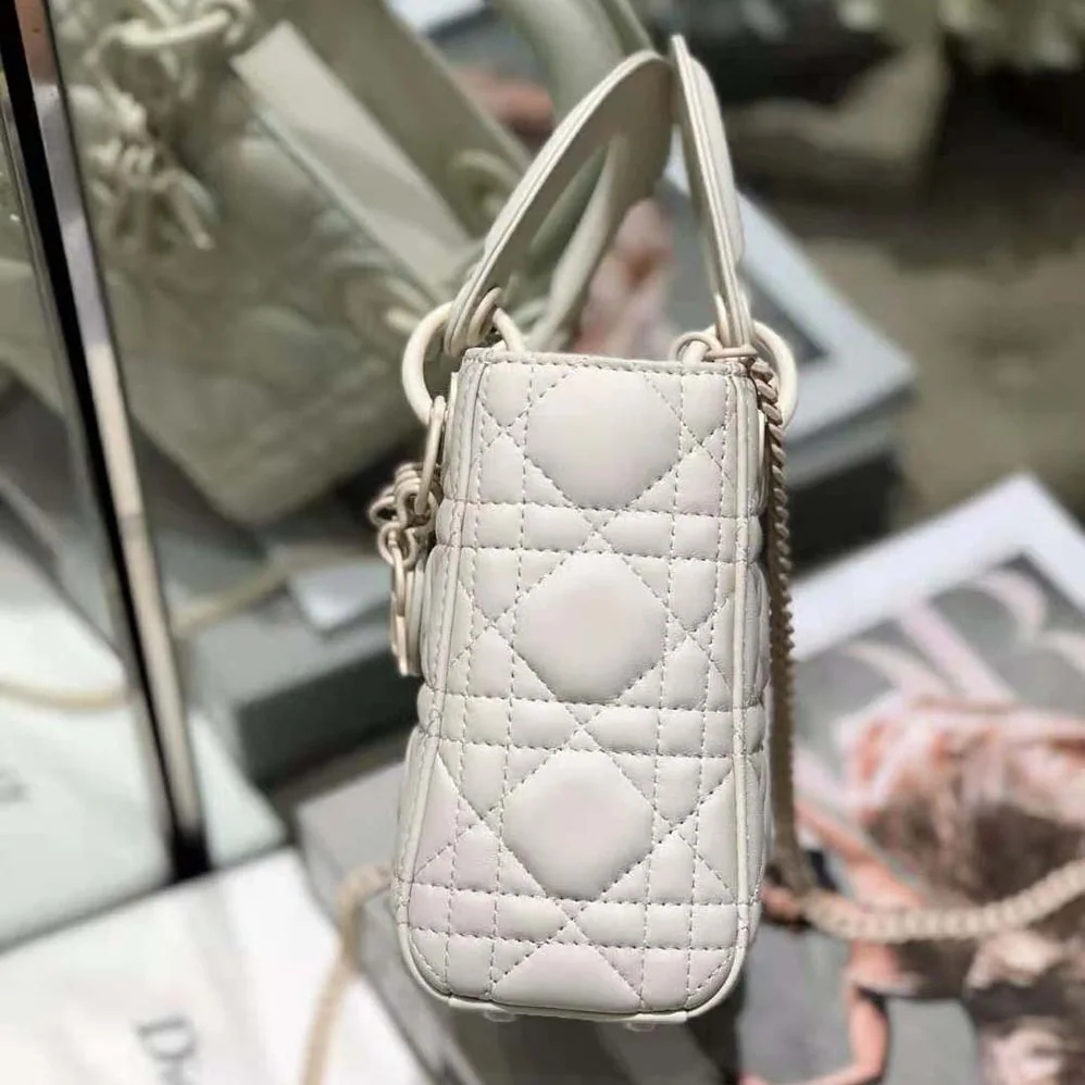 Dior Mini Lady Dior Bag Latte Ultramatte Cannage Calfskin for Women Dior Mini Lady Dior Bag Latte Ultramatte Cannage Calfskin for Women