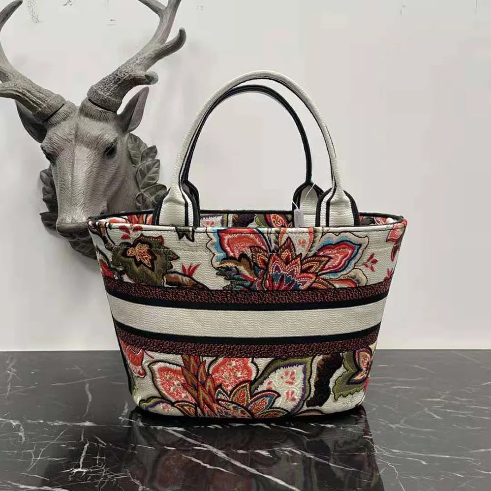 Dior Hat Basket Bag Natural Multicolor Albero della Vita Embroidery for Women Dior Hat Basket Bag Natural Multicolor Albero della Vita Embroidery for Women