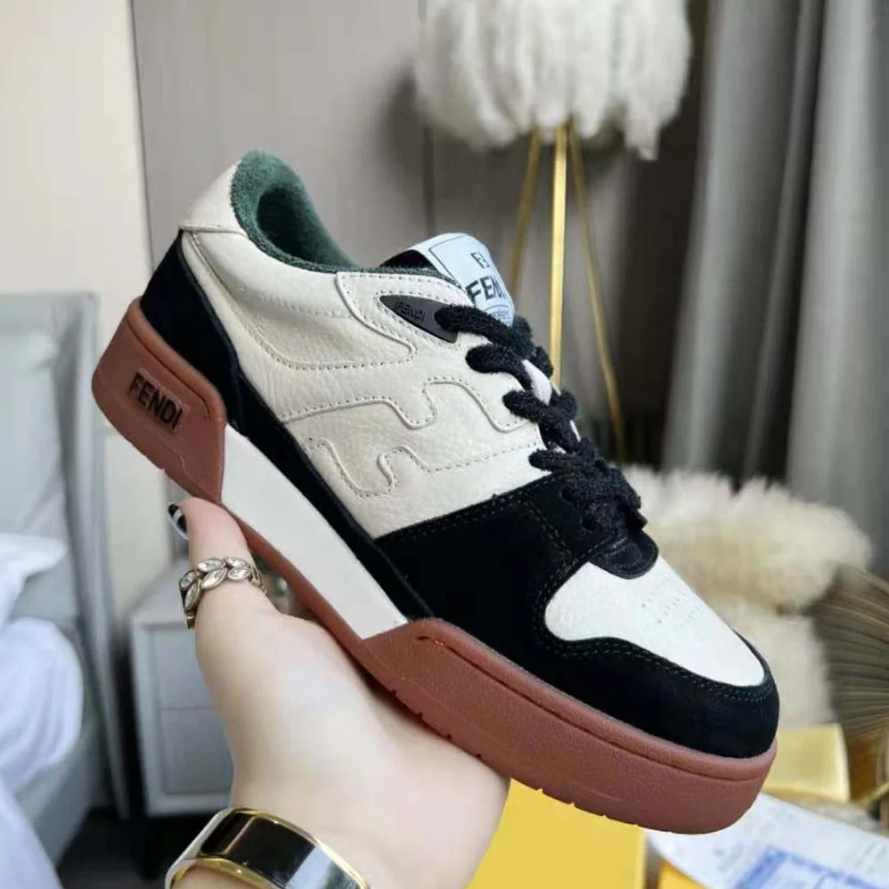 Fendi Match Low Tops in Black Suede for Unisex