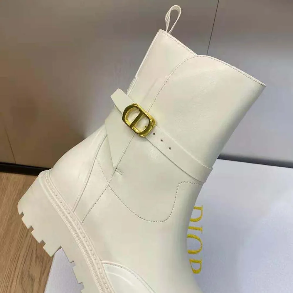 Dior Empreinte Ankle Boot White Calfskin and Rubber for Women Dior Empreinte Ankle Boot White Calfskin and Rubber for Women