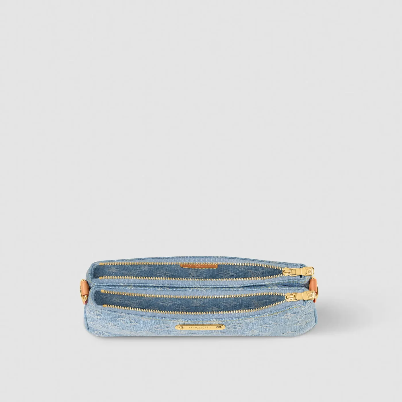 Louis Vuitton Liv Pochette Shoulder Bag in Blue Gold Hardware