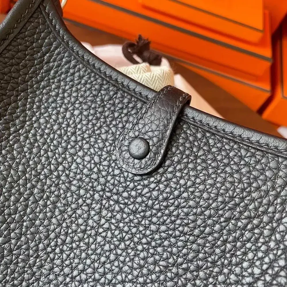 Hermes Evelyne 16 Amazone in Clemence Leather for Women in Black/Silver