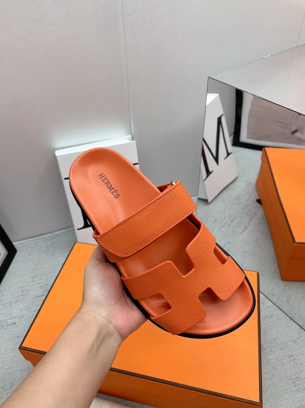 Hermes Chypre Sandal Orange Hermes Chypre Sandal Orange
