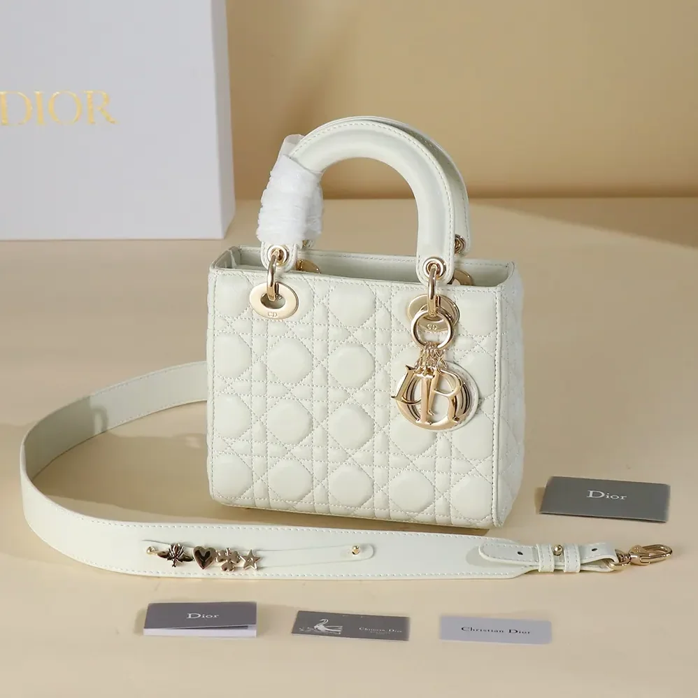 Dior Small Lady Dior My ABCDior Bag Latte Cannage Lambskin for Women