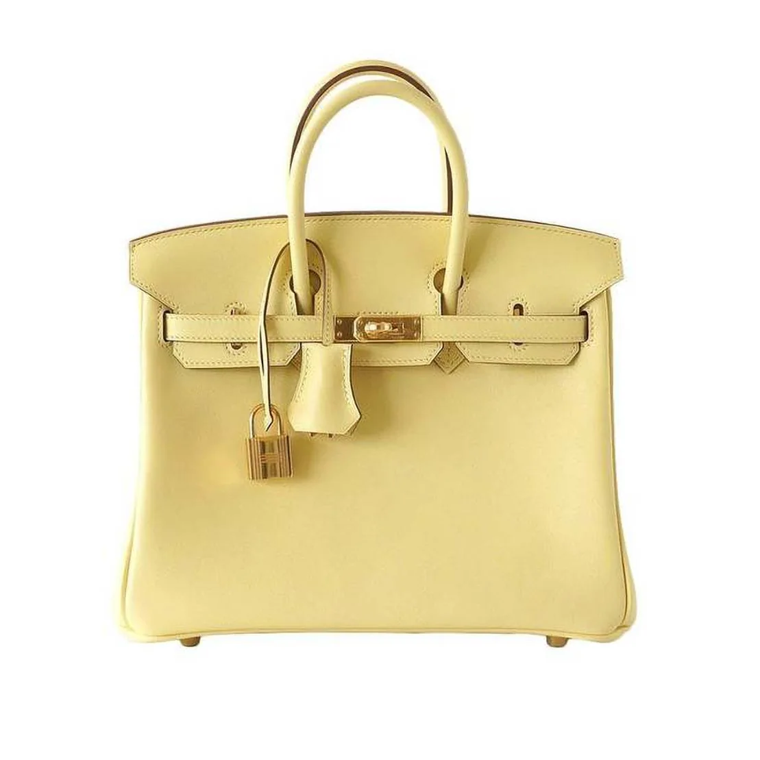 Hermes Birkin 25 Bag in Togo Leather with Gold Hardware in Yellow Hermes Birkin 25 Bag in Togo Leather with Gold Hardware in Yellow