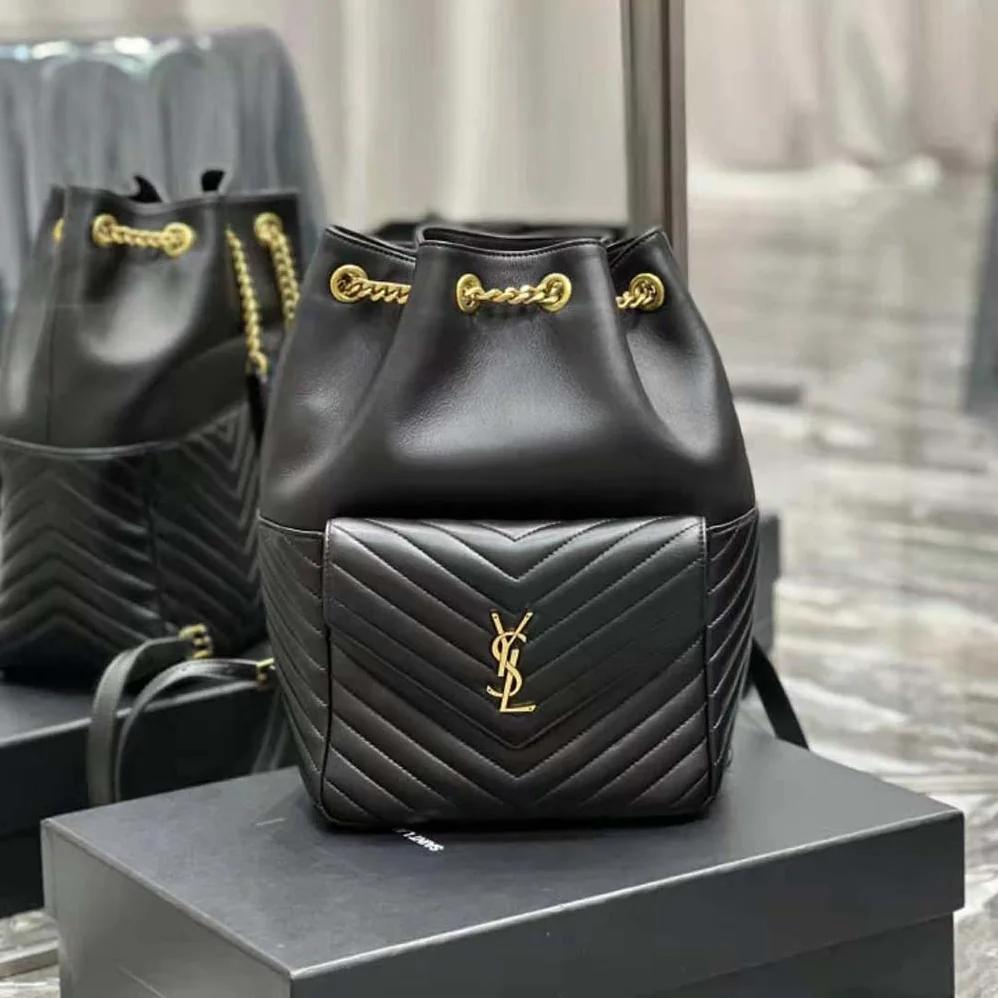 Saint Laurent YSL Joe Backpack in Lambskin for Women in Black Saint Laurent YSL Joe Backpack in Lambskin for Women in Black